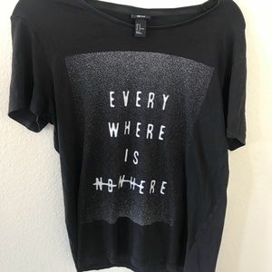 H&M SUPER SOFT BLACK GRAPHIC T-SHIRT